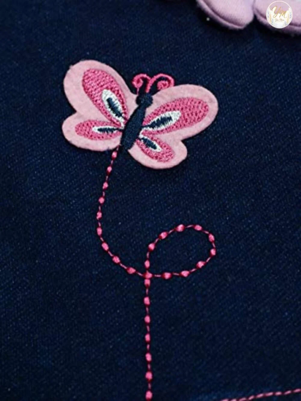 Toddler Girls Denim Overalls with 3D Bunny Patch & Ruffle Trim